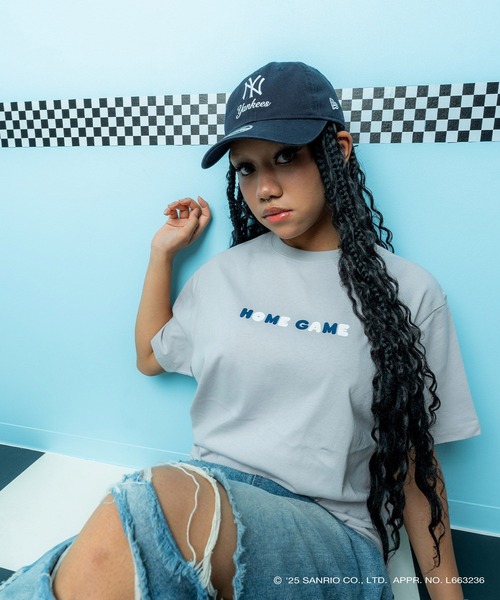 sanrio（サンリオ）の「サンリオキャラクターズ × ホームゲーム [HOMEGAME] - マイメロディー 半袖 Tシャツ [MY MELODY UNIFORM TEE GRAY HG2501102]（Tシャツ/カットソー・レディース・グレー・SMALL/MEDIUM/LARGE/X-LARGE）」の9枚目の写真