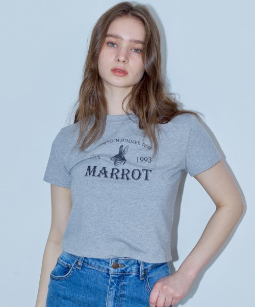 MARROT(マロット)の「ホリデイラビット クロップTシャツ_グレー(Tシャツ/カットソー・レディース・その他・FREE)」の2枚目の写真