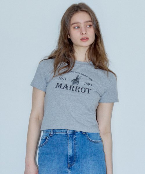MARROT(マロット)の「ホリデイラビット クロップTシャツ_グレー(Tシャツ/カットソー・レディース・その他・FREE)」の3枚目の写真