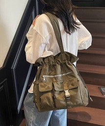 【2WAY】【A4サイズ対応】ナイロン ドロスト 巾着ユーティリティ リュック トートバッグ