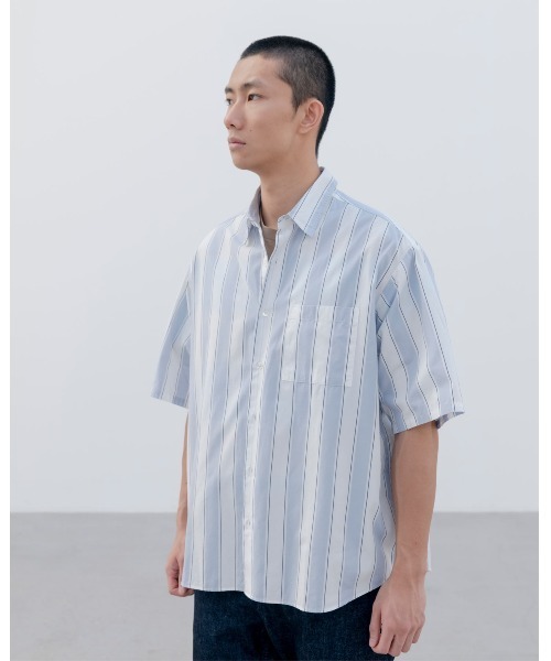 uniform experiment（ユニフォームエクスペリメント）の「RELAX-FIT S/S SHIRT（シャツ/ブラウス・メンズ・ホワイト/ライトブルー・1/4/3/2）」の3枚目の写真