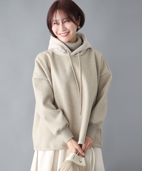 Ehre style(エーレスタイル)の「もたつかない!一瞬で重ね着3層レイヤーパーカー(パーカー・レディース・ベージュ/グレー・FREE)」の12枚目の写真