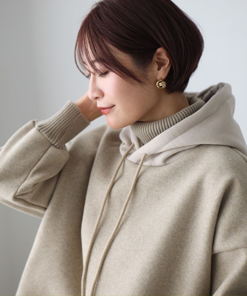 Ehre style(エーレスタイル)の「もたつかない!一瞬で重ね着3層レイヤーパーカー(パーカー・レディース・ベージュ/グレー・FREE)」の15枚目の写真