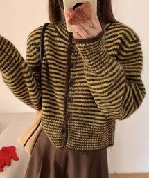 ONEP STAR | 配色ボーダーニットカーディガン(カーディガン/ボレロ)