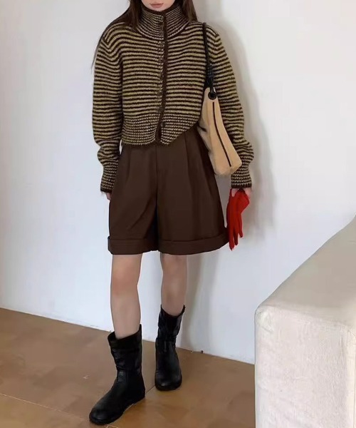 ONEP STAR（ワンピスター）の「配色ボーダーニットカーディガン（カーディガン/ボレロ・レディース・ピンク/イエロー/ブルー・FREE）」の13枚目の写真