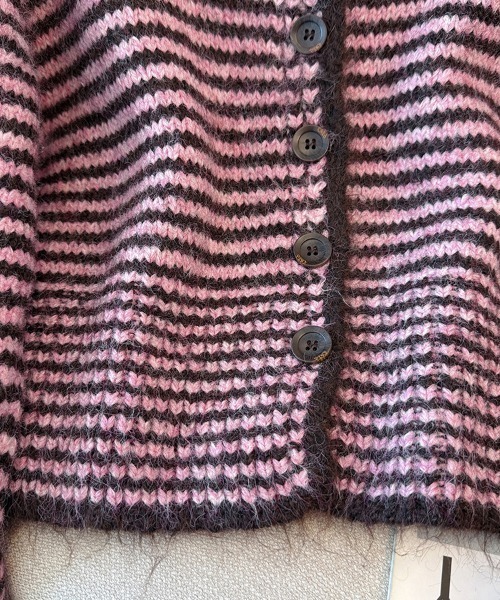 ONEP STAR（ワンピスター）の「配色ボーダーニットカーディガン（カーディガン/ボレロ・レディース・ピンク/イエロー/ブルー・FREE）」の7枚目の写真