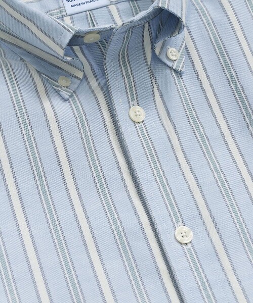 BROOKS BROTHERS(ブルックスブラザーズ)の「ストレッチオックスフォード GFロゴ シーズナルパターン カジュアルシャツ Regular Fit(シャツ/ブラウス・メンズ・ブルーグリーン/ブルー系その他3/ライトブルー/イエロー系その他・LARGE/MEDIUM/X-LARGE/SMALL/X-SMALL)」の5枚目の写真