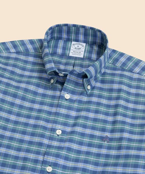 BROOKS BROTHERS(ブルックスブラザーズ)の「ストレッチオックスフォード GFロゴ シーズナルパターン カジュアルシャツ Regular Fit(シャツ/ブラウス・メンズ・ブルーグリーン/ブルー系その他3/ライトブルー/イエロー系その他・LARGE/MEDIUM/X-LARGE/SMALL/X-SMALL)」の10枚目の写真