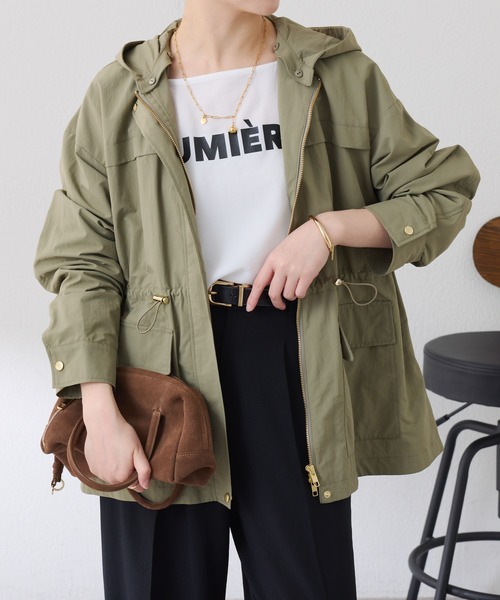 COLLAGE GALLARDAGALANTE（コラージュガリャルダガランテ）の「スクエアネックジョーゼットロゴロンT（Tシャツ/カットソー・レディース・ライトイエロー/チャコールグレー/オフホワイト・FREE）」の20枚目の写真