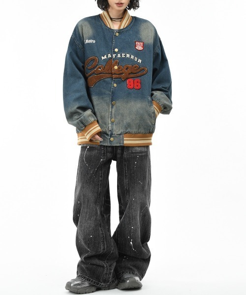 mushwear（マッシュウェア）の「ヴィンテージウォッシュ デニムスタジャン（スタジャン・メンズ・ブルー・LARGE/X-LARGE/MEDIUM）」の2枚目の写真