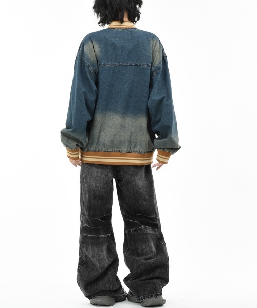 mushwear（マッシュウェア）の「ヴィンテージウォッシュ デニムスタジャン（スタジャン・メンズ・ブルー・LARGE/X-LARGE/MEDIUM）」の3枚目の写真