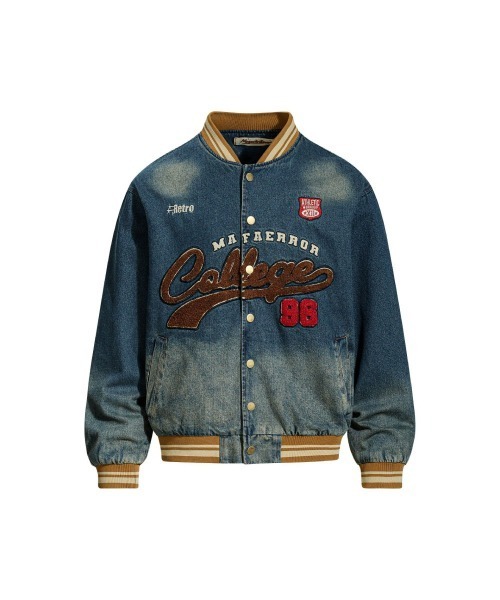mushwear（マッシュウェア）の「ヴィンテージウォッシュ デニムスタジャン（スタジャン・メンズ・ブルー・LARGE/X-LARGE/MEDIUM）」の4枚目の写真