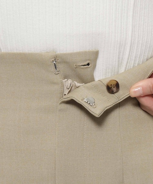 mysty woman（ミスティウーマン）の「【無地・チェック】ハイウエストナロースカート　636981（スカート・レディース・ベージュ系その他/ベージュ/ネイビー・MEDIUM/SMALL）」の10枚目の写真