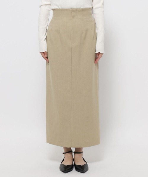 mysty woman（ミスティウーマン）の「【無地・チェック】ハイウエストナロースカート　636981（スカート・レディース・ベージュ系その他/ベージュ/ネイビー・MEDIUM/SMALL）」の17枚目の写真