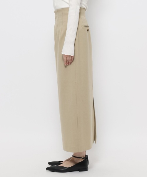 mysty woman（ミスティウーマン）の「【無地・チェック】ハイウエストナロースカート　636981（スカート・レディース・ベージュ系その他/ベージュ/ネイビー・MEDIUM/SMALL）」の18枚目の写真