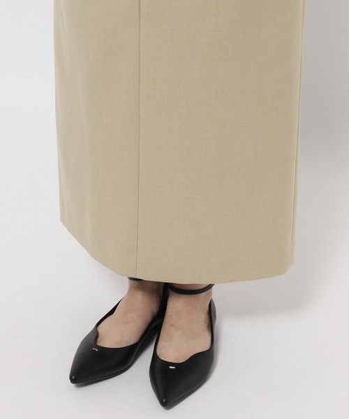 mysty woman（ミスティウーマン）の「【無地・チェック】ハイウエストナロースカート　636981（スカート・レディース・ベージュ系その他/ベージュ/ネイビー・MEDIUM/SMALL）」の9枚目の写真