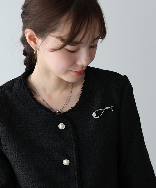 BLUEEAST(ブルーイースト)の「ビジュパールクロスブローチ(ブローチ/コサージュ・レディース・シルバー/ゴールド・FREE)」の1枚目の写真