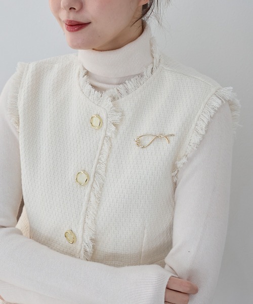 BLUEEAST(ブルーイースト)の「ビジュパールクロスブローチ(ブローチ/コサージュ・レディース・シルバー/ゴールド・FREE)」の4枚目の写真