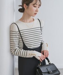 Noble | 《WEB＆日本橋店限定・追加》ボタンディテールタイトリブニット(ニット/セーター)