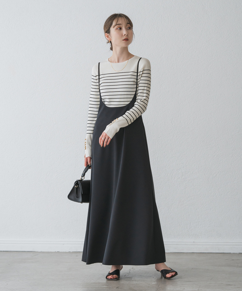 Noble（ノーブル）の「《WEB＆日本橋店限定・追加》ボタンディテールタイトリブニット（ニット/セーター・レディース・ホワイト系その他/ブラック/マルチ・FREE）」の20枚目の写真