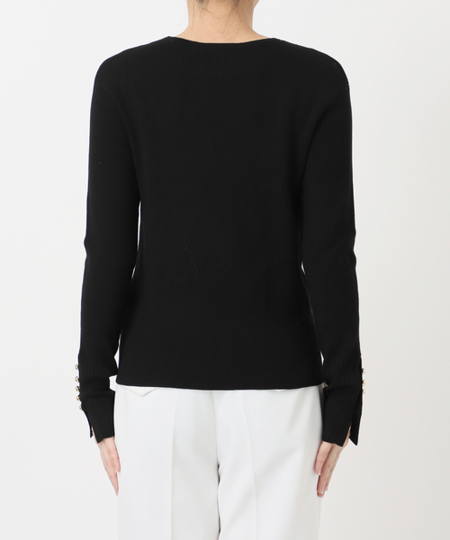 Noble（ノーブル）の「《WEB＆日本橋店限定・追加》ボタンディテールタイトリブニット（ニット/セーター・レディース・ホワイト系その他/ブラック/マルチ・FREE）」の13枚目の写真