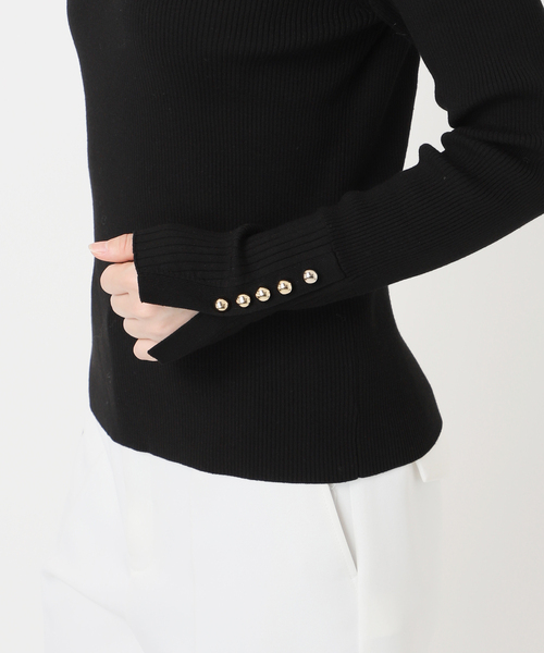 Noble（ノーブル）の「《WEB＆日本橋店限定・追加》ボタンディテールタイトリブニット（ニット/セーター・レディース・ホワイト系その他/ブラック/マルチ・FREE）」の16枚目の写真