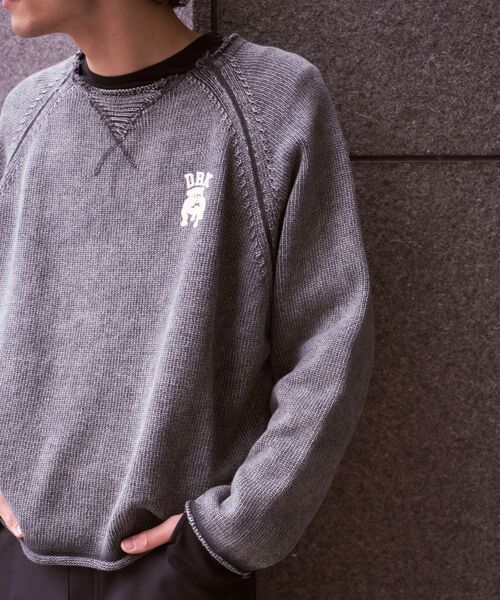 DAIRIKU（ダイリク）の「DAIRIKU / ダイリク EX "DRK-College" Washed Pullover（ニット/セーター・メンズ・ブラック/ネイビー・FREE）」の4枚目の写真