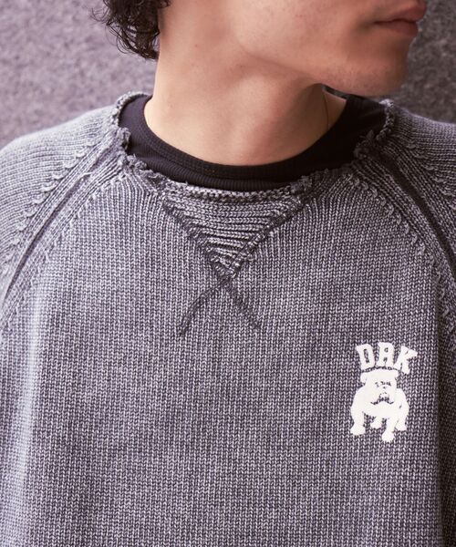 DAIRIKU（ダイリク）の「DAIRIKU / ダイリク EX "DRK-College" Washed Pullover（ニット/セーター・メンズ・ブラック/ネイビー・FREE）」の5枚目の写真