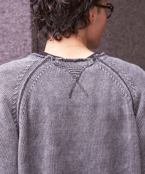 DAIRIKU（ダイリク）の「DAIRIKU / ダイリク EX "DRK-College" Washed Pullover（ニット/セーター・メンズ・ブラック/ネイビー・FREE）」の6枚目の写真