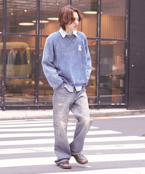 DAIRIKU（ダイリク）の「DAIRIKU / ダイリク EX "DRK-College" Washed Pullover（ニット/セーター・メンズ・ブラック/ネイビー・FREE）」の8枚目の写真