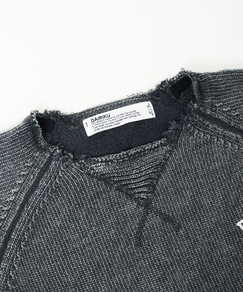 DAIRIKU（ダイリク）の「DAIRIKU / ダイリク EX "DRK-College" Washed Pullover（ニット/セーター・メンズ・ブラック/ネイビー・FREE）」の15枚目の写真