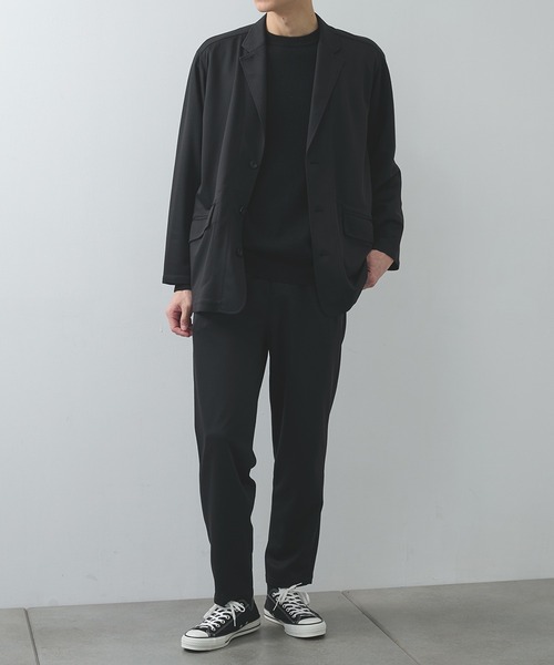 WHITE MOUNTAINEERING（ホワイトマウンテニアリング）の「【White Mountaineering / ホワイトマウンテニアリング】別注 JERSEY TUCK EASY TAPARED PANTS（その他パンツ・メンズ・ブラック/ダークグレー・2/0/1）」の8枚目の写真