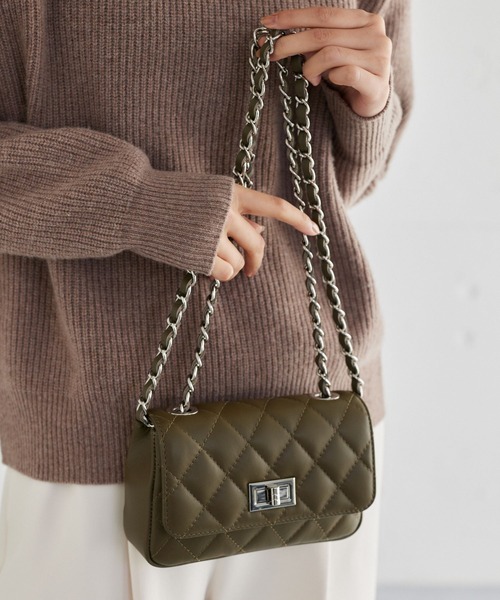 MILOS（ミロス）の「BARNYARDSTORM / MILOS(ミロス) 別注/ キルティングBAG（ショルダーバッグ・レディース・カーキ/ブラック・FREE）」の6枚目の写真