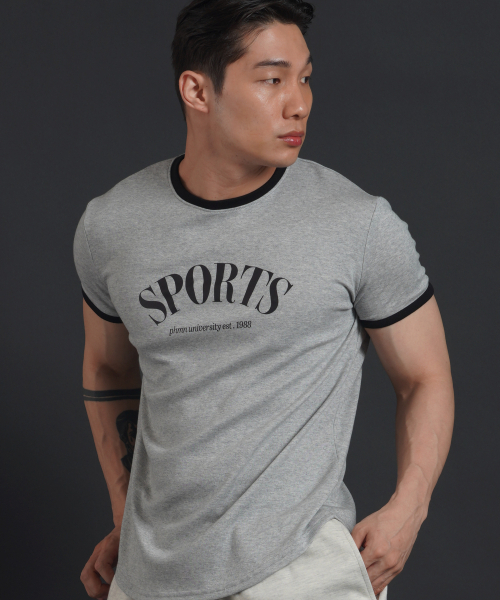 PHERMENON（フェルメノン）の「マッスルフィットリンガー半袖Tシャツ - グレー（Tシャツ/カットソー・メンズ・その他・1/2/3）」の2枚目の写真