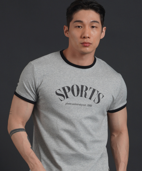 PHERMENON（フェルメノン）の「マッスルフィットリンガー半袖Tシャツ - グレー（Tシャツ/カットソー・メンズ・その他・1/2/3）」の3枚目の写真