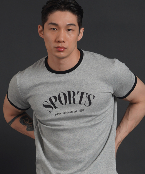 PHERMENON（フェルメノン）の「マッスルフィットリンガー半袖Tシャツ - グレー（Tシャツ/カットソー・メンズ・その他・1/2/3）」の4枚目の写真