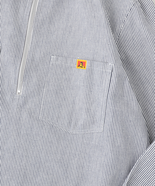 BEN DAVIS（ベンデイビス）の「BEN DAVIS（ベンデイビス）Mashup Stripe Half Zip Shirt（シャツ/ブラウス・メンズ・ブルー系その他・LARGE/MEDIUM）」の3枚目の写真