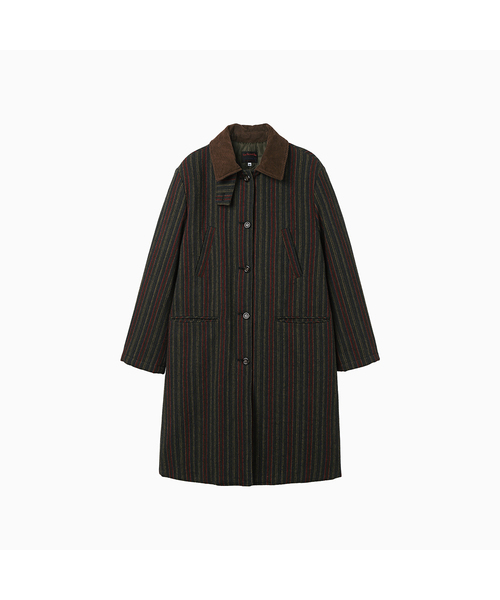 MENASOO(ミナス)の「Striped Classic Long Coat_Green(チェスターコート・レディース・グリーン・1/2)」の1枚目の写真