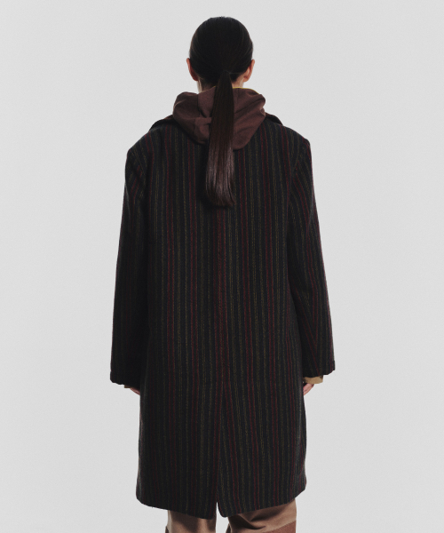 MENASOO(ミナス)の「Striped Classic Long Coat_Green(チェスターコート・レディース・グリーン・1/2)」の4枚目の写真