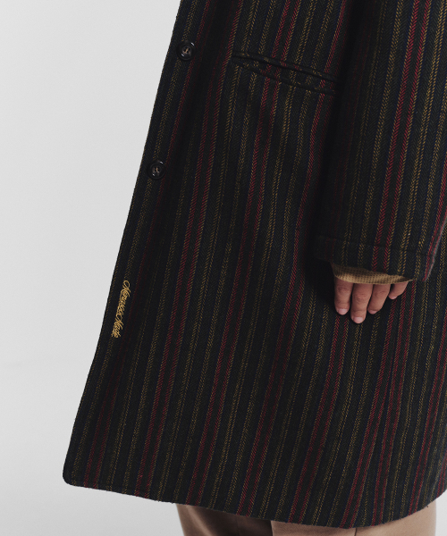 MENASOO(ミナス)の「Striped Classic Long Coat_Green(チェスターコート・レディース・グリーン・1/2)」の7枚目の写真