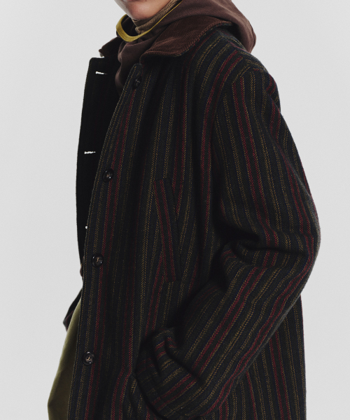 MENASOO(ミナス)の「Striped Classic Long Coat_Green(チェスターコート・レディース・グリーン・1/2)」の8枚目の写真