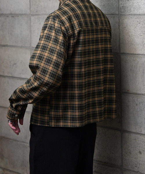 NILWAY（ニルウェイ）の「ボックスシルエット長袖チェック＆ストライプコンパクトシャツ（シャツ/ブラウス・メンズ・イエロー系その他/ネイビー系/ブラック系その他/ブラック×ホワイト/ブルー系・MEDIUM/LARGE）」の14枚目の写真