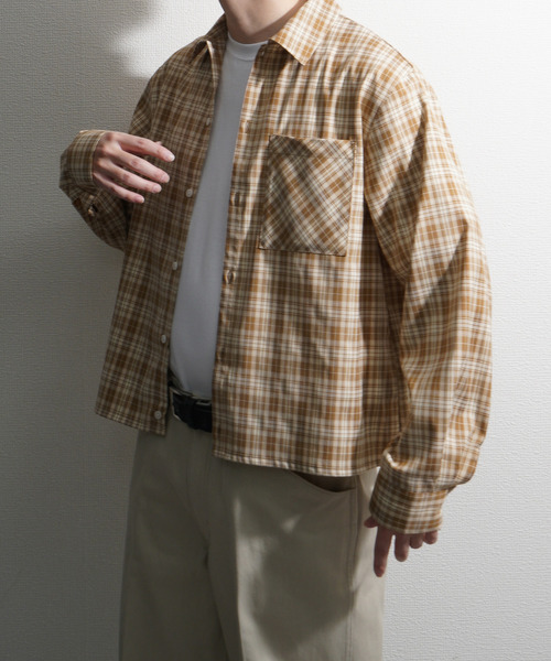 NILWAY（ニルウェイ）の「ボックスシルエット長袖チェック＆ストライプコンパクトシャツ（シャツ/ブラウス・メンズ・イエロー系その他/ネイビー系/ブラック系その他/ブラック×ホワイト/ブルー系・MEDIUM/LARGE）」の20枚目の写真