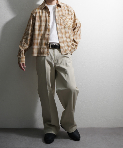 NILWAY（ニルウェイ）の「ボックスシルエット長袖チェック＆ストライプコンパクトシャツ（シャツ/ブラウス・メンズ・イエロー系その他/ネイビー系/ブラック系その他/ブラック×ホワイト/ブルー系・MEDIUM/LARGE）」の22枚目の写真