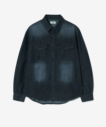 ECORR（エコル）の「ヴィンテージウォッシュドデニムシャツ_ブラック（シャツ/ブラウス）」