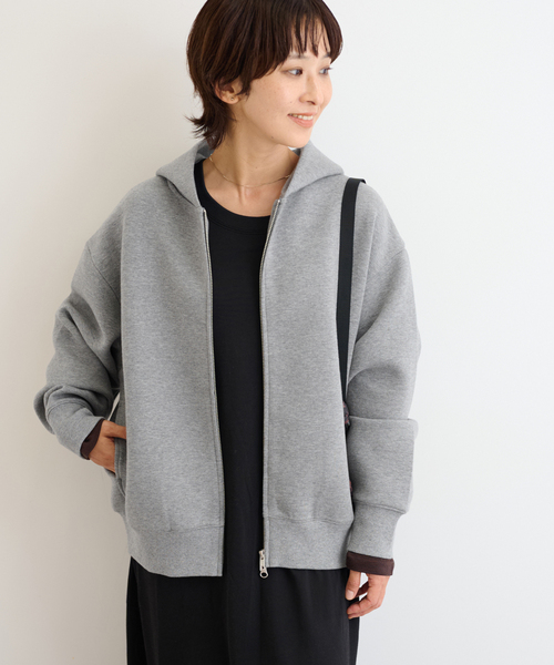 JOURNAL STANDARD relume（ジャーナルスタンダード　レリューム）の「《追加》フーディーコンパクトブルゾン（パーカー・レディース・チャコールグレー/アイボリー/ブラウン・FREE）」の8枚目の写真