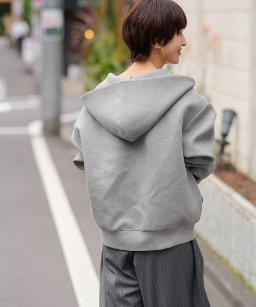 JOURNAL STANDARD relume（ジャーナルスタンダード　レリューム）の「《追加》フーディーコンパクトブルゾン（パーカー・レディース・チャコールグレー/アイボリー/ブラウン・FREE）」の15枚目の写真