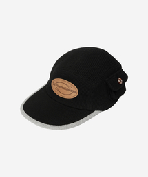 PROBLEMALLWAYS（プロブレムオールウェイズ）の「Logo Leather Patch Waffle Camp Cap Black（キャップ）」