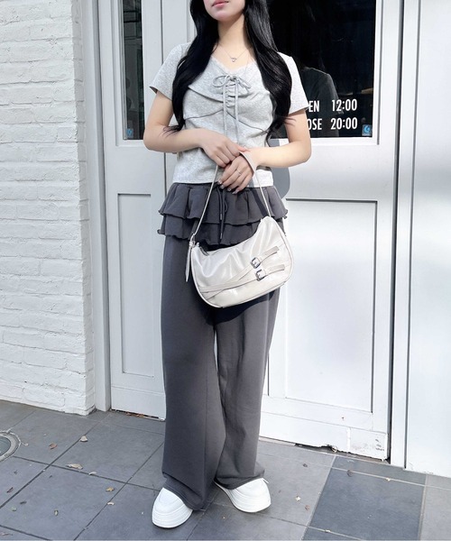 INGNI(イング)の「フリルスウェットパンツ(スウェットパンツ・レディース・チャコールグレー/グレー・FREE)」の4枚目の写真