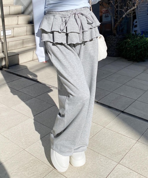 INGNI(イング)の「フリルスウェットパンツ(スウェットパンツ・レディース・チャコールグレー/グレー・FREE)」の11枚目の写真